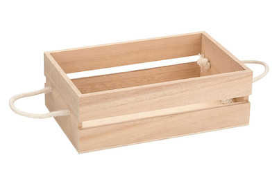 Image of Holzkiste mit Kordelhandgriff 21 x 13 x 7 cm bei JUMBO