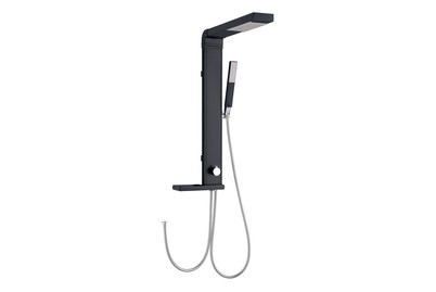 Image of diaqua® Duschpaneel Linus Aluminium schw. bei JUMBO