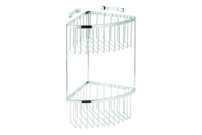 Image of diaqua® Eckregal mit 2 Ablagen Messing verchr. bei JUMBO