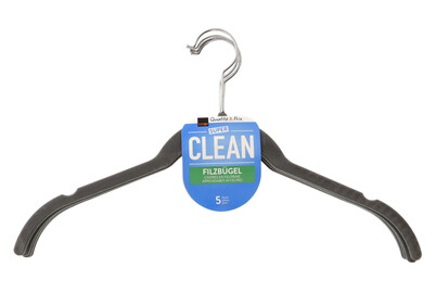 Image of Super Clean Kleiderbügel Filz grau bei JUMBO