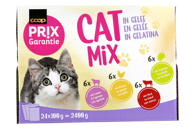 Image of Prix Garantie Cat Mix Katzenfutter in Gelée assortiert 24x100g