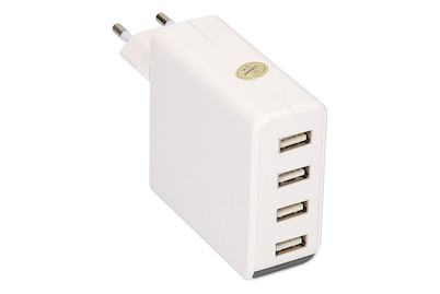 Image of USB Charger 4-fach 4.8A weiss mit LED Indikator