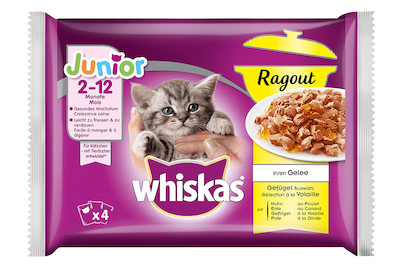 Image of Whiskas 2-12 mt Ragout Geflügel Auswahl in Gelee 4x85g bei JUMBO
