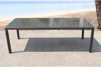 Image of Beliani Gartentisch dunkelbraun (220x100x74cm) Rattan Italy bei JUMBO