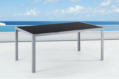 Image of Beliani Gartentisch Glas Schwarz (90x160x70.50cm) Catania bei JUMBO