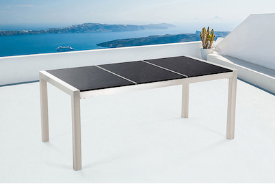 Image of Beliani Gartentisch Granit schwarz poliert (90x180x74cm) Grosseto bei JUMBO