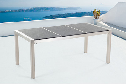 Image of Beliani Gartentisch Granit schwarz geflammt (90x180x74cm) Grosseto bei JUMBO