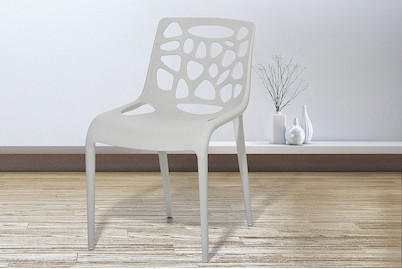 Image of Beliani Gartenstuhl hellgrau Kunststoff Morgan bei JUMBO