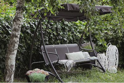 Image of Beliani Hollywoodschaukel Sonnendach grau Bogart bei JUMBO