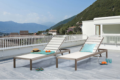 Image of Beliani Gartenliege Polywood weiss Nardo bei JUMBO