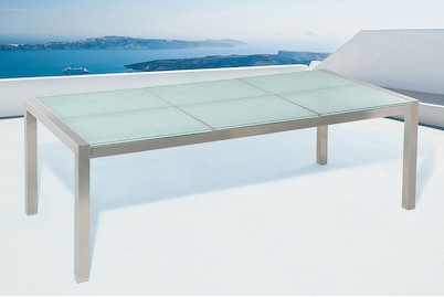 Image of Beliani Gartentisch Crashglas transparent (100x220x74cm) Grosseto bei JUMBO