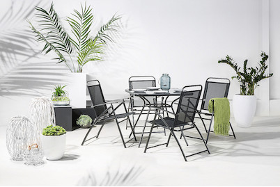 Image of Beliani Gartentisch Stahl schwarz (80x80x72cm) Livo bei JUMBO