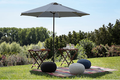 Image of Beliani Sonnenschirm mit LED-Beleuchtung 266cm Rapallo (Alu), anthrazit bei JUMBO