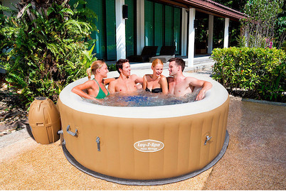 Image of Beliani Outdoor Whirlpool aufblasbar Palm Springs (Pvc), braun bei JUMBO
