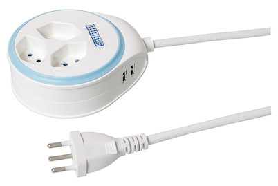 Image of Steckleiste 3xT13 1.5m ws/bl mit 2 USB bei JUMBO