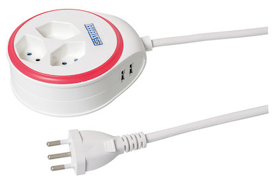 Image of Steckleiste 3xT13 1.5m ws/ro mit 2 USB bei JUMBO