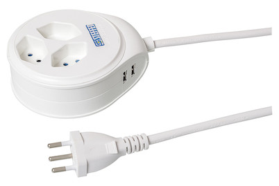 Image of Steckleiste 3xT13 1.5m weiss 2 USB bei JUMBO