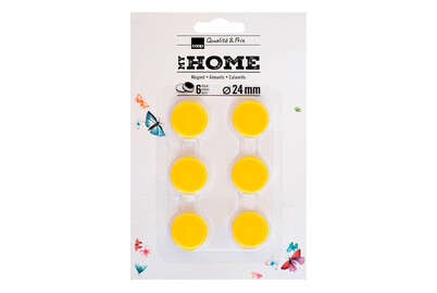 Image of Magnet 6er Set 24mm gelb bei JUMBO