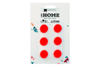 Image of Magnet 6er Set 24mm rot bei JUMBO