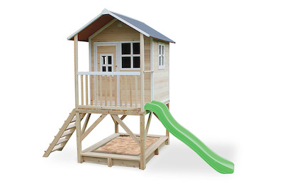 Image of Exit Kinderspielhaus Loft 500 mit Sandkasten und Rutsche, holz nature bei JUMBO