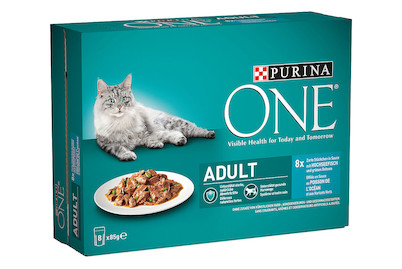 Image of Purina ONE wet Adult mit Hochseefisch und grünen Bohnen 8x85g bei JUMBO