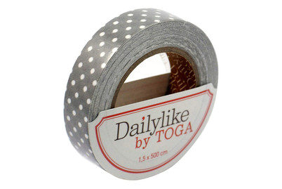 Image of Selbstkl. Stoffrolle 5M Gris pois blanc bei JUMBO