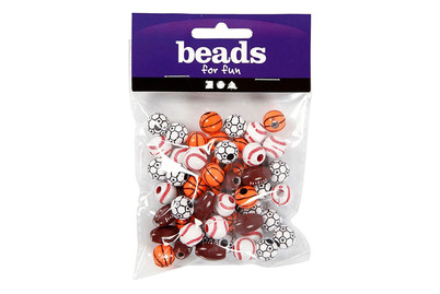 Image of Sportball-Perlen, Größe 11-15 mm, Lochgr bei JUMBO