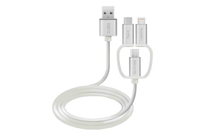 Image of SBS Ladekabel 3in1 mit USB-Anschluss, Micro-USB, Lightning und Typ C, 120 cm bei JUMBO