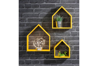 Image of Design-Rahmen Holz Häuser 3 St 26 x 30 x 10 cm/25 x 25 x 10/17.5 x 20 x 10 cm bei JUMBO