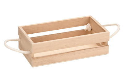 Image of Holzkiste mit Kordelhandgriff 18 x 10 x 5.5 cm bei JUMBO