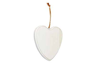 Image of Herz aus Holz 15 x 14 x 1.5 cm weiss bei JUMBO
