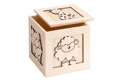 Image of Holzwürfel Tiermotive Pappel-Sperrholz 15 x 15 x 15 cm bei JUMBO
