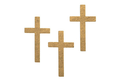 Image of Holzstreuteile Kreuz 8 St goldfarben 4 x 2.2 cm bei JUMBO