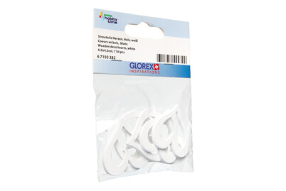 Image of Streuteile Herzen Holz 7 St weiss 4 x 4 x 0.3 cm bei JUMBO