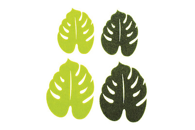 Image of Filzstreuteile Blätter 6 x 8 cm, grün mix 7.5 x 10 cm 4 St bei JUMBO