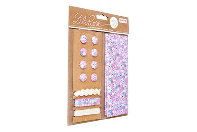 Image of Textil-Set lila Kreise 48 x 48 cm Bänder 3 x 1m 8 Knöpfe bei JUMBO