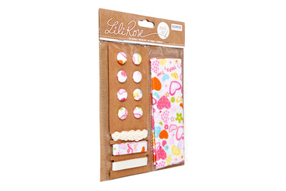 Image of Textil-Set bunt Herzen 48 x 48 cm Bänder 3 x 1 m 8 Knöpfe bei JUMBO