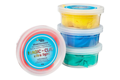 Image of Magic-Clay ultra-light 4x40 g gelb, rot, blau, grün