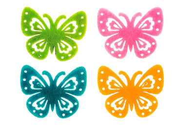 Image of Schmetterlinge aus Filz 12 St 4 Farben 33 x 30 mm