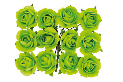 Image of Röschen mit Draht 18 mm 12 St grün bei JUMBO