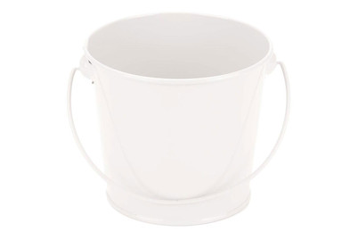 Image of Eimer aus Metall m. Handgriff weiss 12 x 9 x 10 cm bei JUMBO