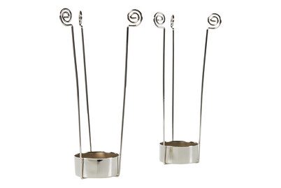 Image of Teelichthalter Metall silberf. für Glas 15 cm 2St bei JUMBO