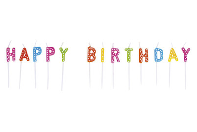 Image of Kerzensticks Happy Birthday , 1,5x7,7cm, 13 Buchstaben, SB-Box bei JUMBO