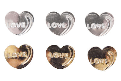 Image of Paillettenstreuteile Herz love , 1,9cm ø, gold/silber, SB-Btl 15g bei JUMBO