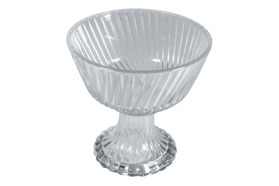 Image of Glas Schale mit Fuss , gerillt, 12,5cm ø, 7cm, Fuss 6cm