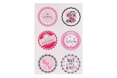 Image of Sticker Hugs + Kisses, 3,5cm ø, SB-Btl 24Stück bei JUMBO