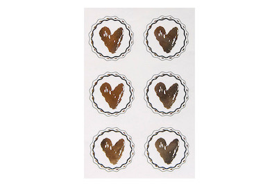 Image of Sticker Herz gold, 3,5cm ø, mit Goldfolie, SB-Btl 24Stück bei JUMBO