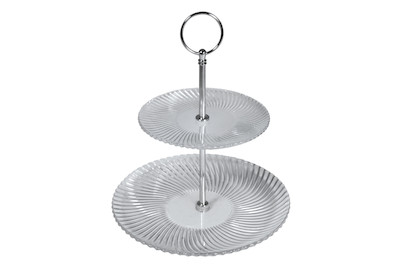 Image of Glas Etagere , 2er, 24cm, ø20/15cm bei JUMBO