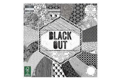 Image of Scrap-Block Black Out,FSC MixCred., 20,3x20,3cm, 150 g/m2, 48Bogen bei JUMBO