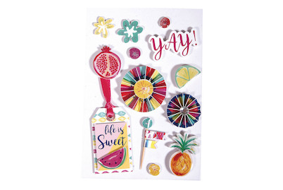 Image of 3D Papier Sticker Summer Party , mit Effekten, SB-Btl 13Stück bei JUMBO